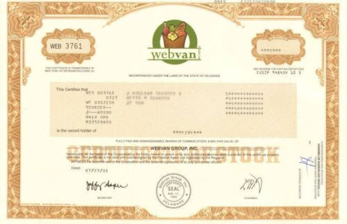 #6 is the child product certificate required for each shipment of my product? Webvan Com Online Internet Grocery Website Stock Certificate Now Amazon Coins Paper Money Prohost Stocks Bonds Scripophily