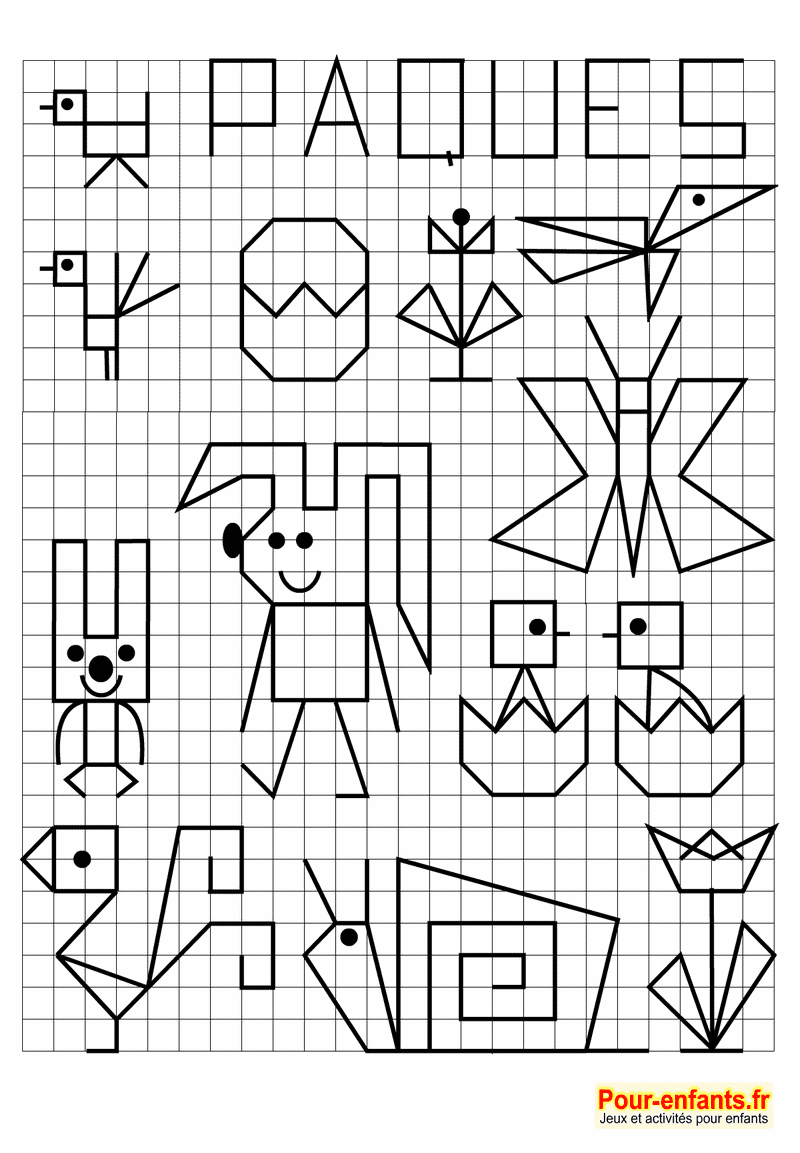 Imprimez votre propre papier quadrillé grâce à ce modèle accessible pour excel. Paques Coloriage Sur Quadrillage Feuilles Quadrillees Et Dessins A Imprimer Charades Jeux Blagues Devinettes Coloriages Pour Enfants