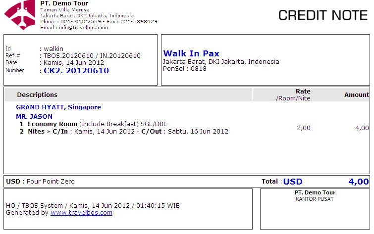 Contoh Invoice Penagihan - Contoh O