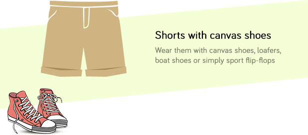 Shorts with canvas shoes