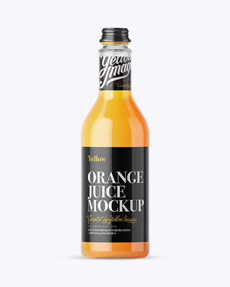 Download Free PSD Mockup 500ml Orange Juice Glass Bottle Mockup ...