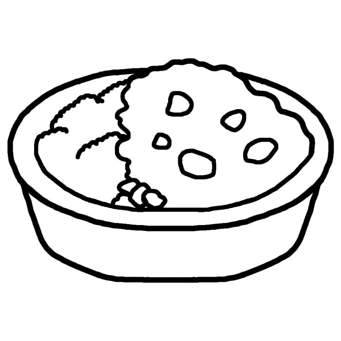 かわいい動物画像 ロイヤリティフリーカレー イラスト 白黒