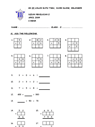 Soalan Matematik Darjah 4 Pdf - Buku Resep c