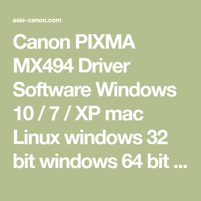 Canon Pixma Mx494 Software Download / Software name:mx490 ...