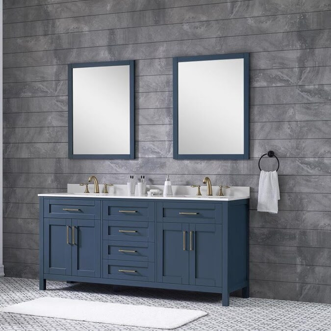 21 posts related to 72 inch bathroom vanity lowes. Ove Decors Tahoe 72 In Midnight Blue Undermount Double Sink Bathroom Vanity With White Engineered Stone Top Mirror Included In The Bathroom Vanities With Tops Department At Lowes Com