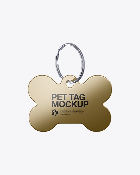 Download Free PSD Mockup Metallic Pet Tag Mockup - Front View Object Mockups