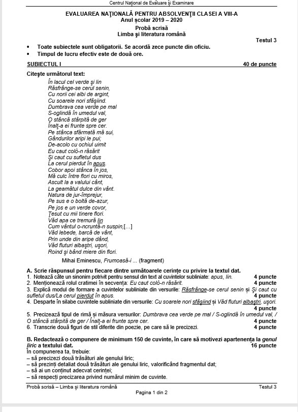 We did not find results for: Modele Subiecte RomanÄƒ Evaluare NaÈ›ionalÄƒ 2020 Care Sunt Cele 5 Teste Pentru Limba RomanÄƒ Pentru AceastÄƒ SÄƒptÄƒmanÄƒ Hotnews Mobile