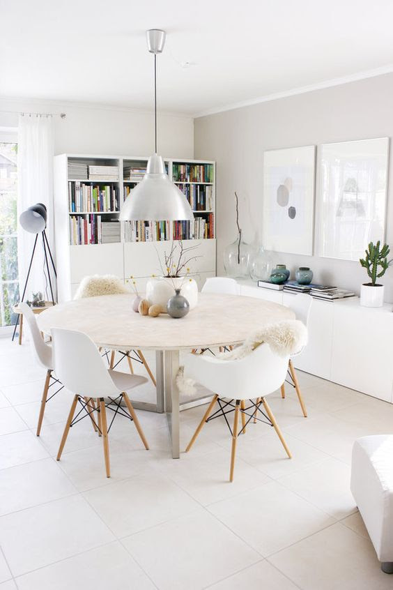 Colors don't just affect the look of a room, they change how a room feels. Fresh White Dining Rooms Design