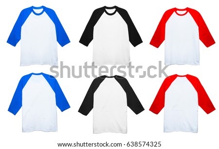 Download 8 MOCKUP KAOS RAGLAN 3/4