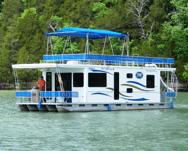 1985 12x40 landau pontoon houseboat w/ catwalks #5806a: Custom Pontoon Houseboat Boats For Sale