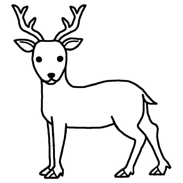 最高の鹿 イラスト 白黒 イラスト画像