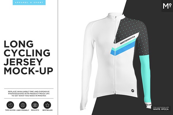 Download Long Cycling Jersey Mock-up PSD Mockups Templates