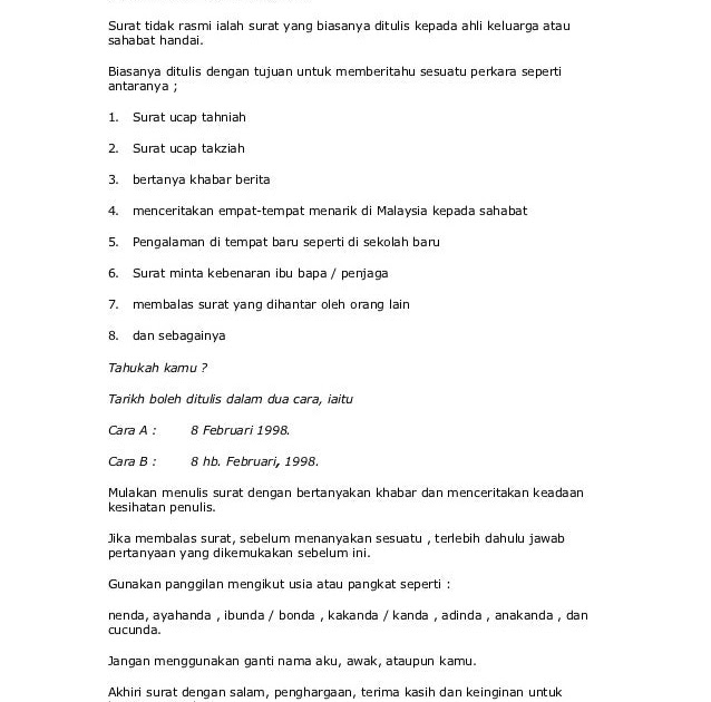 Contoh Surat Rasmi Aduan Spm - Contoh Gi