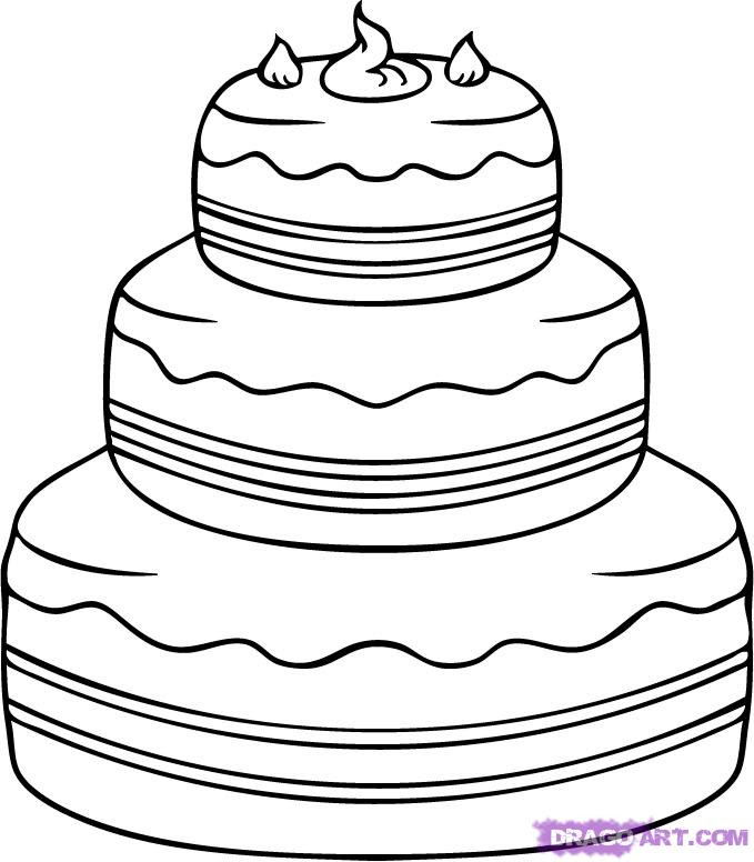 How To Draw A Birthday Cake Step By Step