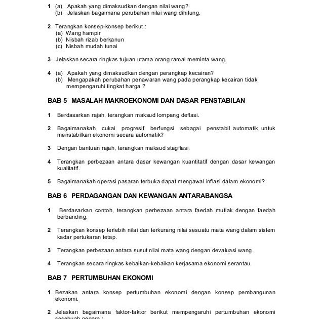 Contoh Soalan Esei Ekonomi Stpm - Kuora u