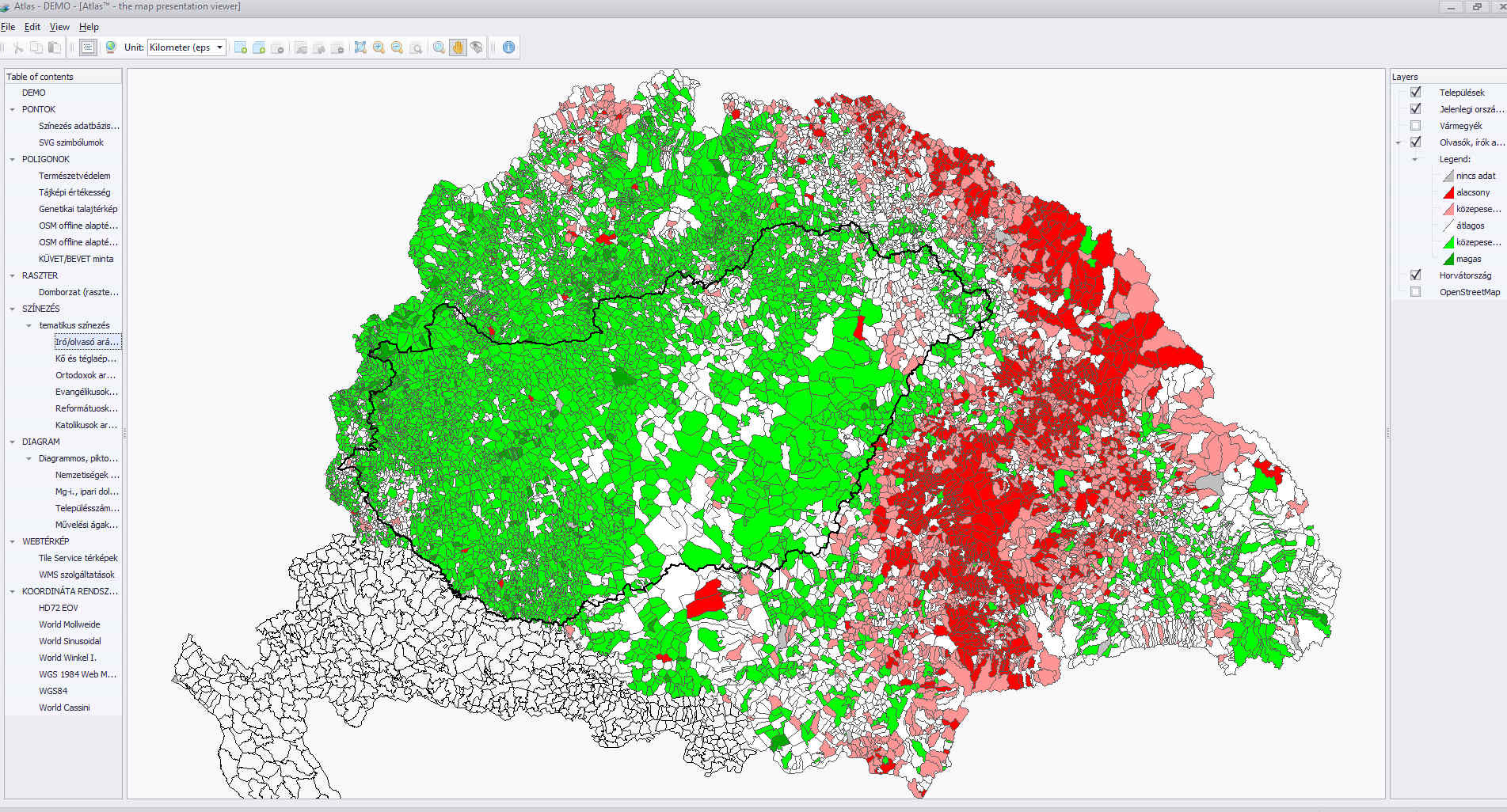 A 2000 óta bekövetkezett komolyabb domborzati változások aktualizálása (pl. Terinfo
