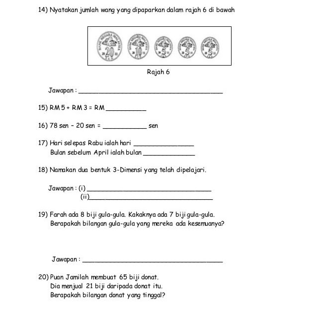 Soalan Matematik Tahun 5 Setengah Tahun - Dzień Ojca