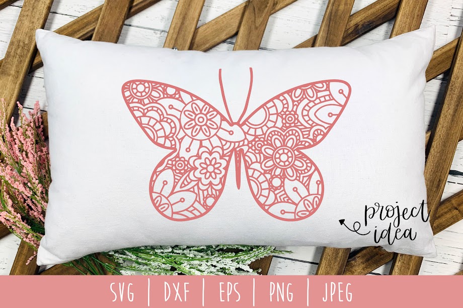Download Free Butterfly Mandala Zentangle SVG, PNG, EPS & DXF SVG ...