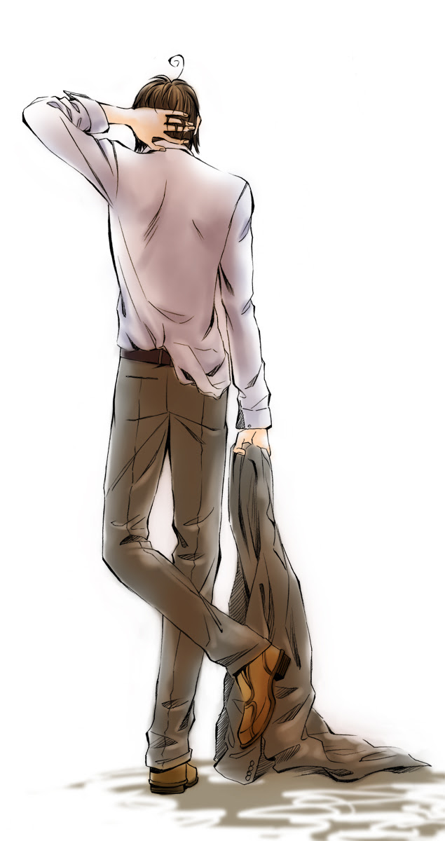 元のかっこいい 男 イラスト 後ろ姿 イラスト画像