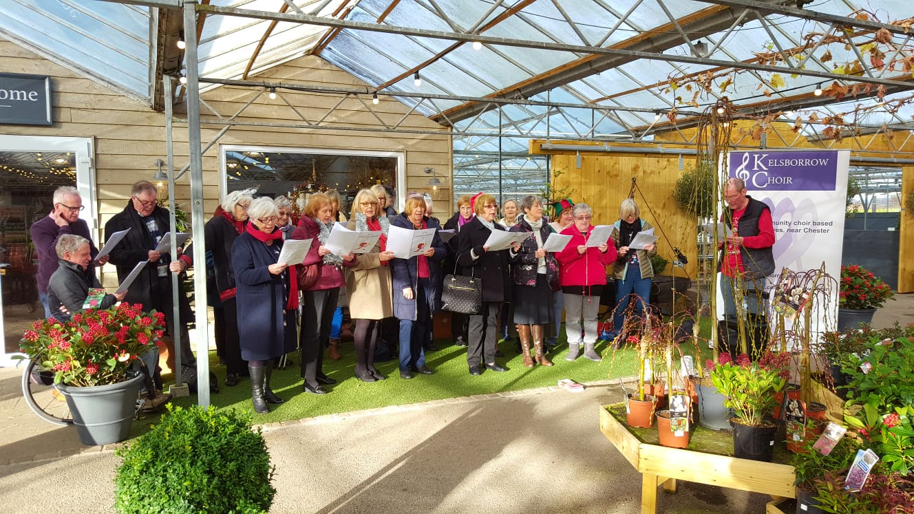 Fairy world, santa's grotto, the barbecue shop for all your grilling needs, workshops and demos, concessions and ample free parking. Kelsborrow Choir A Cheshire Community Choir Carol Singing Okells Garden Centre Video