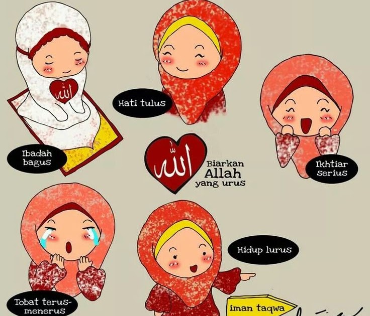 Paling Bagus 10 Gambar  Kartun  Muslimah Ikhlas  Richa Gambar 