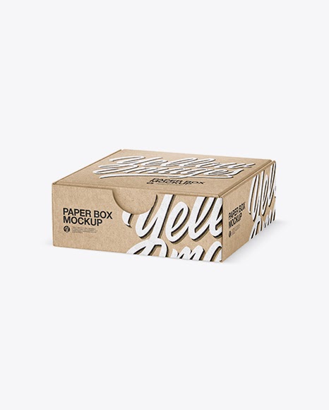 Download Kraft Paper Box Mockup - Half Side View | PSD Mockups In ...