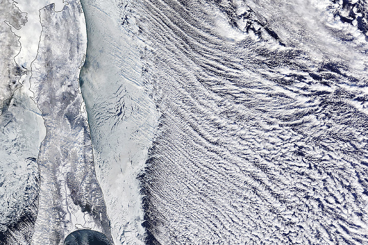 Cloud Streets Over the Sea of Okhotsk