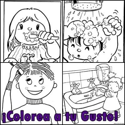 Imagenes De Habitos De Higiene Personal Para Ninos Para Colorear