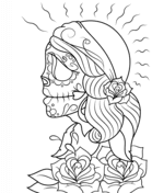 Skull coloring pages are quite popular, especially where halloween and day of the dead, or día de muertos is celebrated. Day Of The Dead Coloring Pages Free Coloring Pages