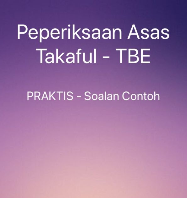 Contoh Soalan Takaful Am - Muharram y