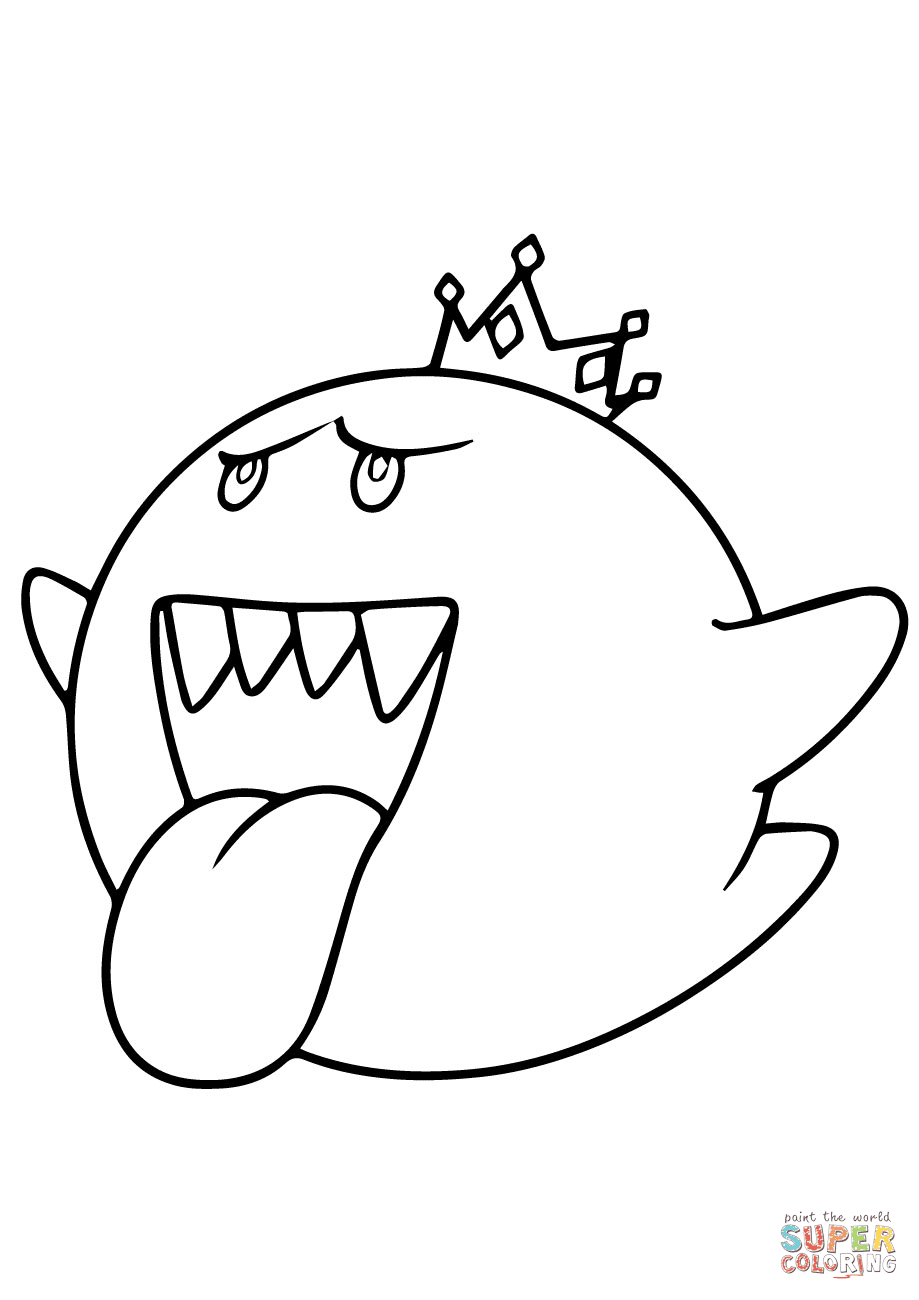 Free printable mario kart coloring pages. Mario Kart King Boo Coloring Page Free Printable Coloring Pages