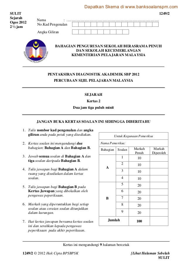 Contoh Soalan Kbat Sejarah Kertas 3 Bab 5 Tingkatan 5 