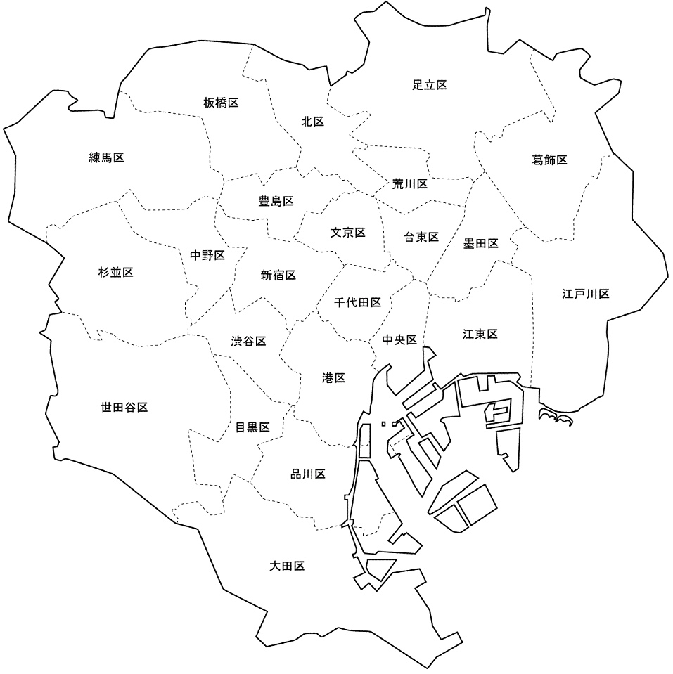 50 東京 23区 地図 わかりやすい