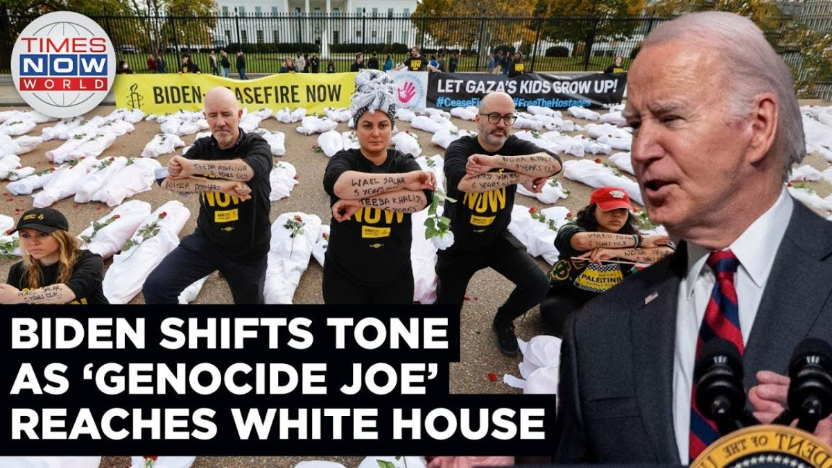 Meme about Biden now being aware of the phrase "Genocide Joe."