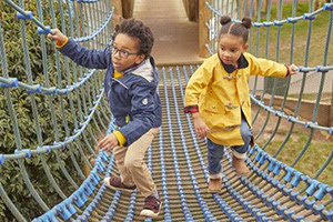 Two children playing at Hullabazoo at ZSL Whipsnade Zoo