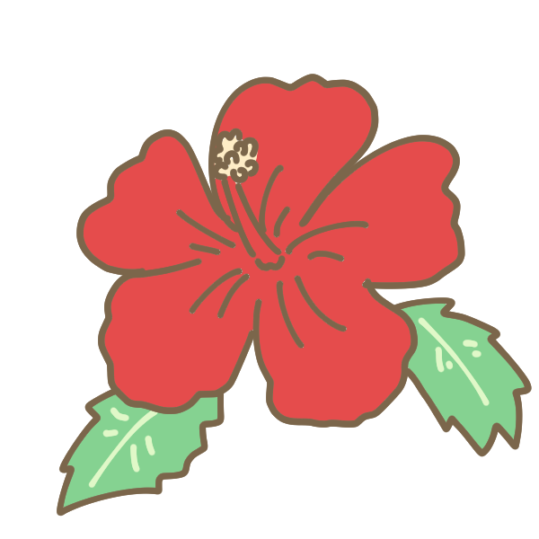印刷可能 ハイビスカス イラスト 簡単 家のイラスト