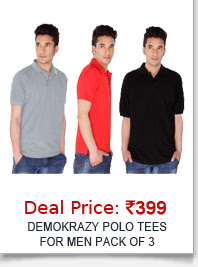 Demokrazy Polo Tees For Men Pack Of Three(Grey,Red,Black)