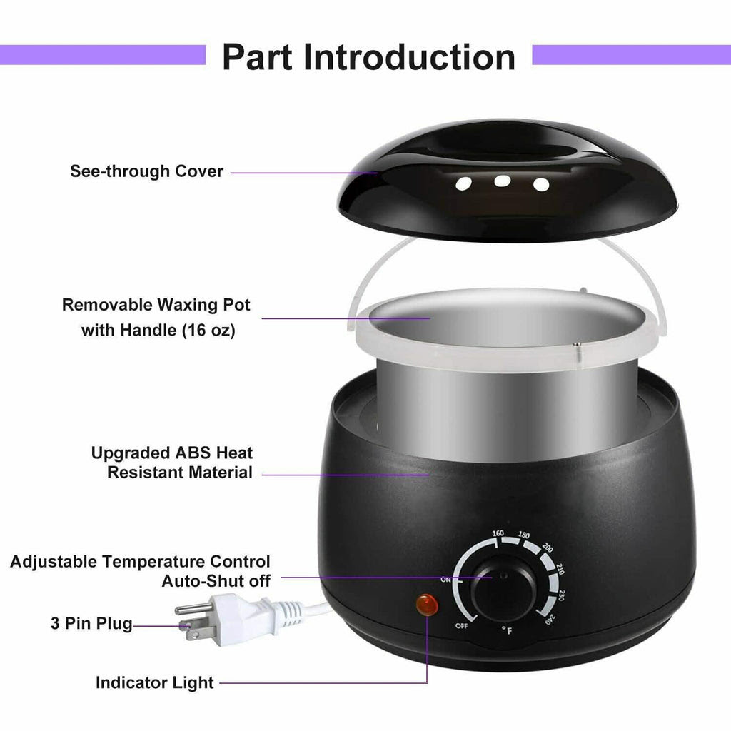 Spread the wax over your skin in the direction opposite the hair growth. Hot Wax Warmer Hair Removal Depilatory Waxing Kit