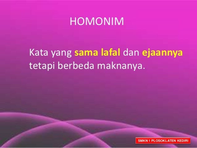 Contoh Kata Homonim Dalam Bahasa Inggris - Contoh 0917