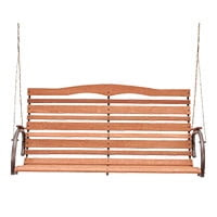 48 inch high back wood swing with chain