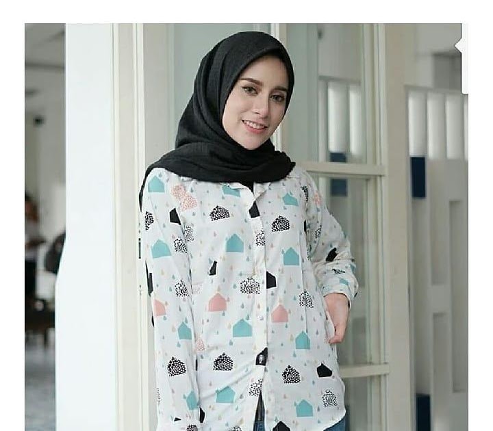  Baju  Putih  Polos  Lengan  Panjang  Wanita  Hijab Kumpulan 