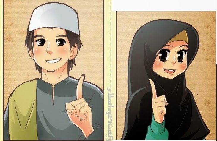  Gambar  Kartun  Anak  Laki Dan  Perempuan  Muslim Gambar  Kartun 
