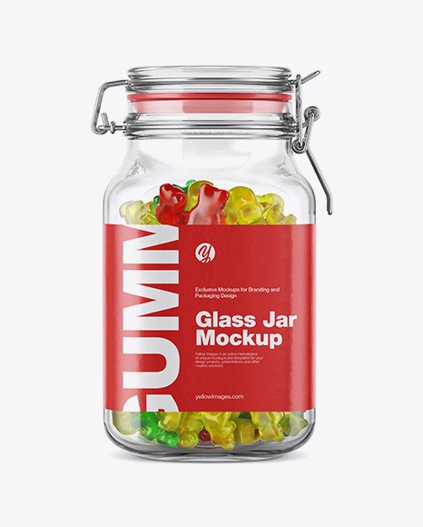 Download Gummy Bears Glass Jar Packaging Mockups - Free and Premium Packaging Mockups , Gummy Bears Glass ...
