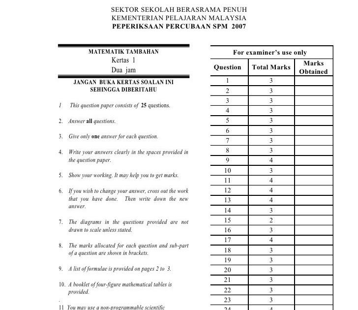 Koleksi Soalan Add Math Spm - Pemudi f