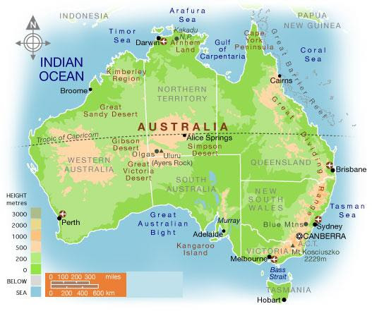 Map Of Australia Tropic Of Capricorn Australia Moment