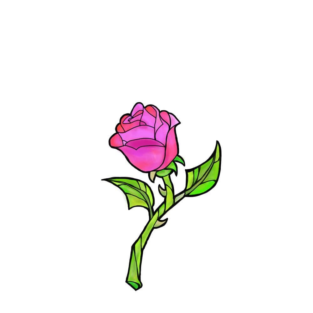 かわいいディズニー画像 心に強く訴える白黒 美女と野獣 薔薇 イラスト