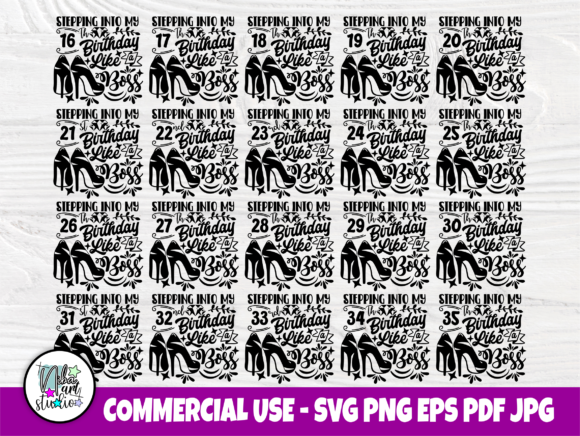 Download Free 16th To 35th Birthday Like A Boss Svg Png Dxf Eps Cut File