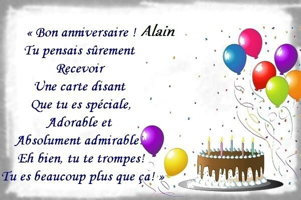 Carte Joyeux Anniversaire Alain Aleisha
