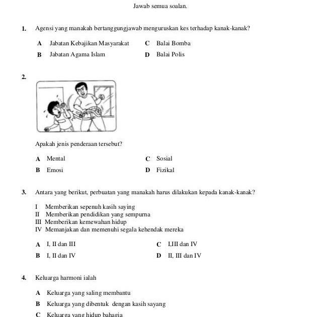 Soalan Peperiksaan Sains Tahun 5 Kertas 2 - Kecemasan q