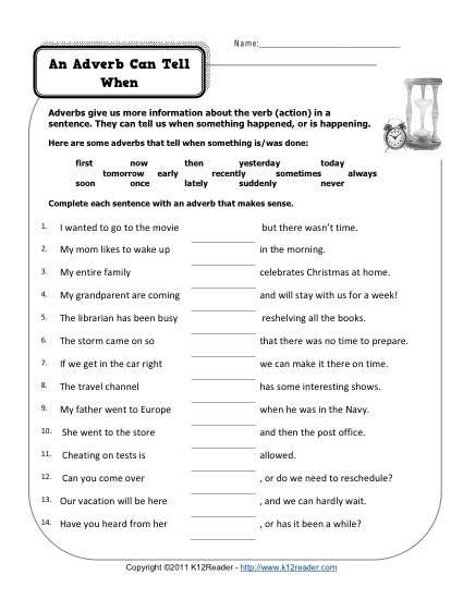 Adverbs Worksheets For Grade 2 With Answers - Terrian Info